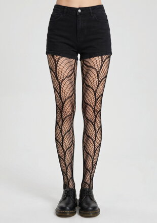 Gemusterte Netzstrumpfhose mit grafischen Linien CHARLY I001 Marilyn
