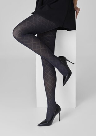 Strumpfhose mit markantem Jacquard-Rautenmuster GRACE F02 Marilyn