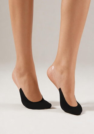 Damen Baumwoll-Füßlinge mit transparentem Silikonband COTTON OPEN HEEL Marilyn