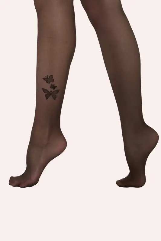 Damen Feinstrumpfhose mit Schmetterlingen AILES 20 DEN Knittex