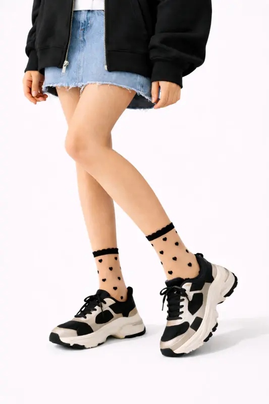 Dünne Socken mit Herzen CUORI 20 DEN Lores