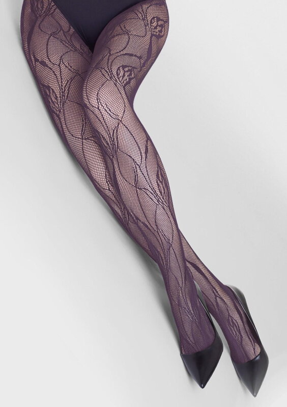 Mrežaste čarape s cvjetnim uzorkom CHARLY F08 Marilyn