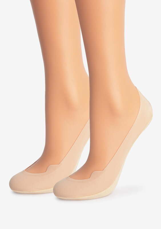 Damen unsichtbare Baumwollsocken für Ballerinas mit Silikon 2 Paare E23 Marilyn