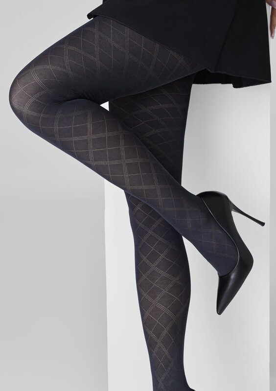 Strumpfhose mit markantem Jacquard-Rautenmuster GRACE F02 Marilyn