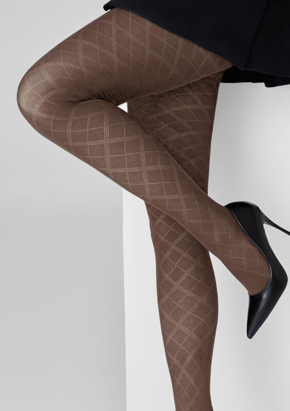 Strumpfhose mit markantem Jacquard-Rautenmuster GRACE F02 Marilyn
